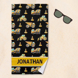 Kids' Construction Truck – Fun & Customizable ビーチタオル