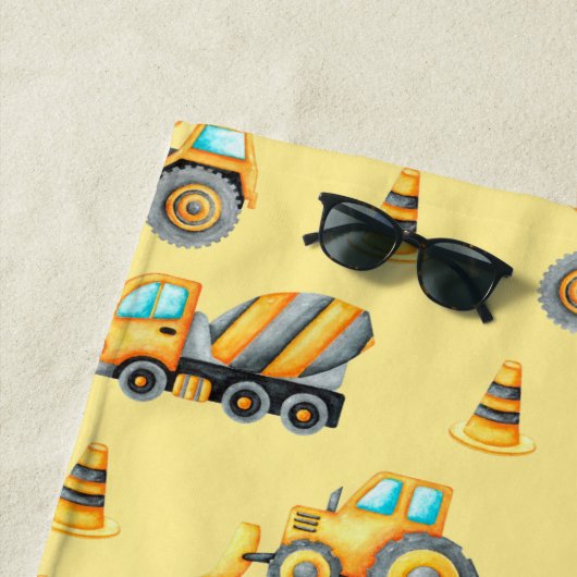 Kids' Construction Truck – Fun & Customizable ビーチタオル (インサイチュ)