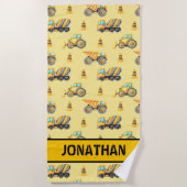 Kids' Construction Truck – Fun & Customizable ビーチタオル (正面)