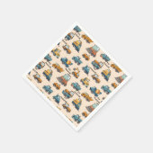 Kids Construction Vehicle Napkins – Cartoon Trucks スタンダードカクテルナプキン (角)