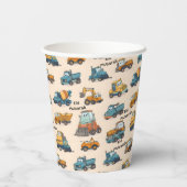 Kids Construction Vehicle Paper Cups Cartoon Truck 紙コップ (裏面)