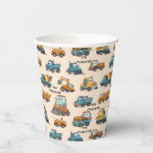 Kids Construction Vehicle Paper Cups Cartoon Truck 紙コップ (左)
