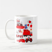 Kids Construction Vehicle Valentine Crane Truck Cu コーヒーマグカップ (左)