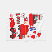 Kids Construction Vehicle Valentine Crane Truck Cu フリースブランケット (正面(横))