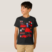 Kids Construction Vehicle Valentine Crane Truck Cu Tシャツ (正面フル)