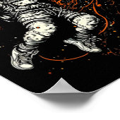 Kids Cool Space Bysketbyll With Astronaut  ポスター (角)