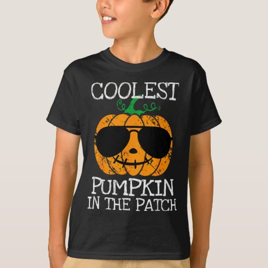 Kids Coolest Pumpkin In The Patch Halloween Boys G Tシャツ (正面)