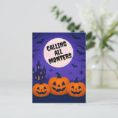 Kids Costume Party Halloween Invitation Postcard ポストカード (スタンド正面)