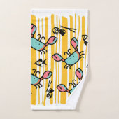 Kids Crab Seafood Fish Pattern  バスタオルセット (ハンドタオル)