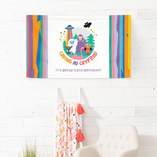 Kid's Cryptid Birthday Banner 横断幕 (インサイチュ)