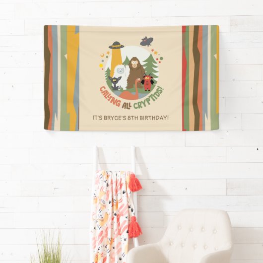 Kid's Cryptid Birthday Banner 横断幕 (インサイチュ)