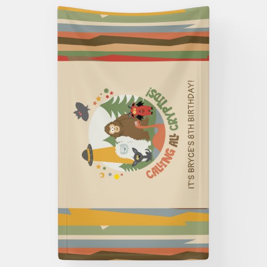 Kid's Cryptid Birthday Banner 横断幕 (縦)