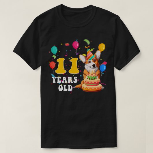 Kids Cute 11 Years Old Corgi Dog Lover 11th Birthd Tシャツ (デザイン正面)