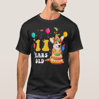 Kids Cute 11 Years Old Corgi Dog Lover 11th Birthd Tシャツ