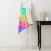 Kids Cute And Vibrant Rainbow Themed Name Blanket シェルパブランケット (インサイチュ)