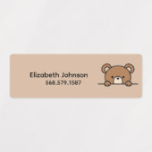 Kids Cute Animals Cartoon Name School ラベル (デザイン1)