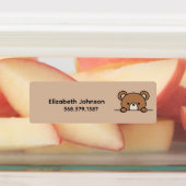 Kids Cute Animals Cartoon Name School ラベル (貼付)