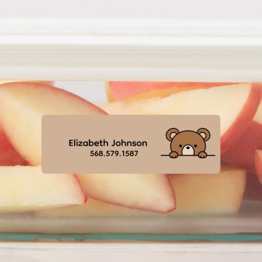 Kids Cute Animals Cartoon Name School ラベル (貼付)