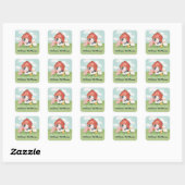 Kids Cute Farm Animal School Library Bookplate スクエアシール (シート)