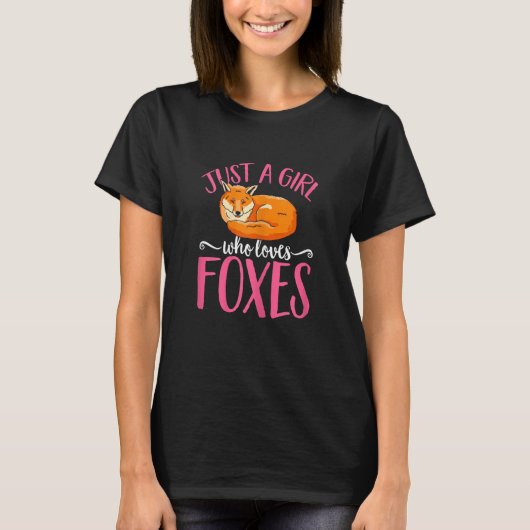 Kids Cute Foxes Just A Girl Who Loves Foxes Tシャツ (正面)