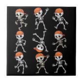Kids Dancing Skeleton Halloween タイル (正面)