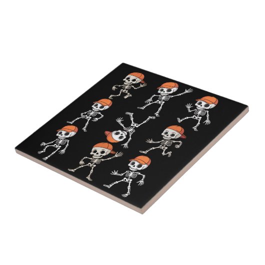 Kids Dancing Skeleton Halloween タイル (側面)