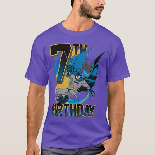 Kids DC Comics Batman 7th Birthday Action Shot fri Tシャツ (正面)