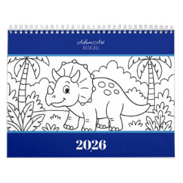 Kids Dino Coloring Calendar カレンダー