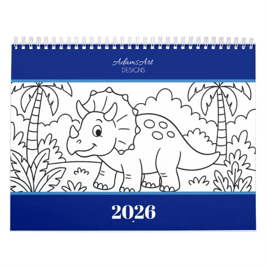 Kids Dino Coloring Calendar カレンダー (カバー)