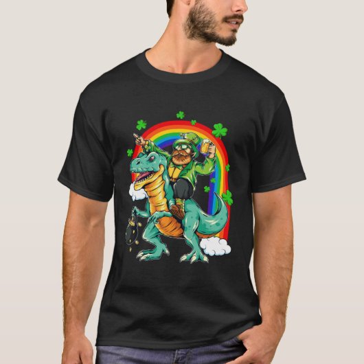 Kids Dino St Patricks Day Toddler Boys Girl Lepre Tシャツ (正面)