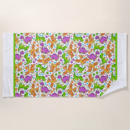 Kids Dinosale Friends ビーチタオル