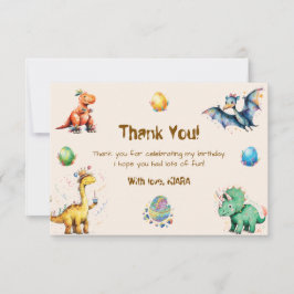 Kids Dinosaur Birthday Thank You Card サンキューカード