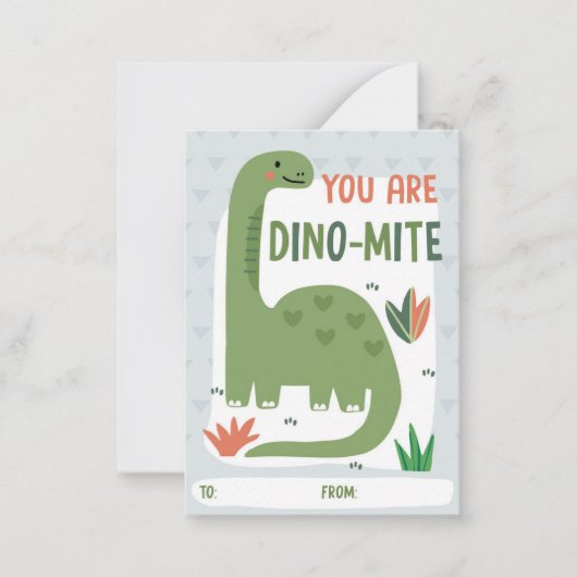Kids Dinosaur Classroom Valentine Card ノートカード (正面)