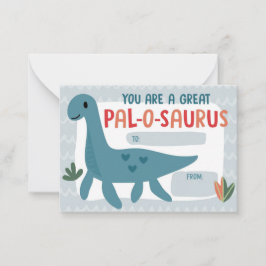 Kids Dinosaur Classroom Valentine's Day Card ノートカード
