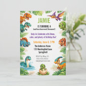 Kids Dinosaur Themed Birthday 招待状 (スタンド正面)