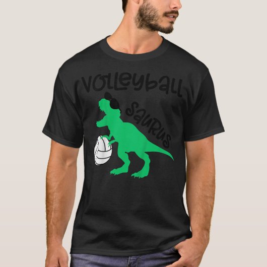 Kids Dinosaur Volleyball Saurus Toddler Boy Bigges Tシャツ (正面)