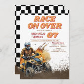 Kid's Dirt ATVスーパークロス誕生日でレース 招待状 (正面/裏面)