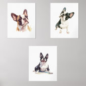 Kids Dog Wall Art, Boston Terrier Poster (正面)