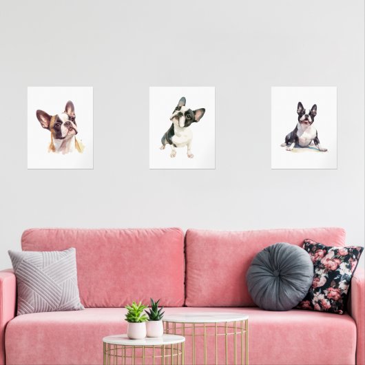 Kids Dog Wall Art, Boston Terrier Poster (リビング)