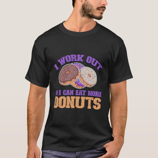 Kids Doutnut私はより多くのDを行うことができるよう食べに働く Tシャツ (正面)