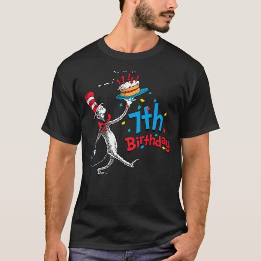 Kids Dr. Seuss Cat in the Hat 7th Birthday Tシャツ (正面)