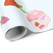 Kid's drawing strawberry milk cow ラッピングペーパー (ロールコーナー)