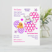 Kids Easter 2018おもしろいエッグ狩りパーティー招待状 招待状 (スタンド正面)