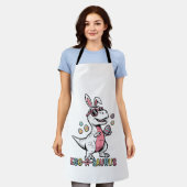 Kids Easter Dino Bunny Egg A Saurus Trex Bunny Boy エプロン (着用した状態)