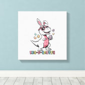 Kids Easter Dino Bunny Egg A Saurus Trex Bunny Boy キャンバスプリント (インサイチュ (ウッドフロア))