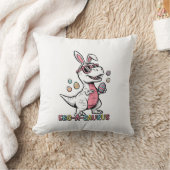 Kids Easter Dino Bunny Egg A Saurus Trex Bunny Boy クッション (ブランケット)