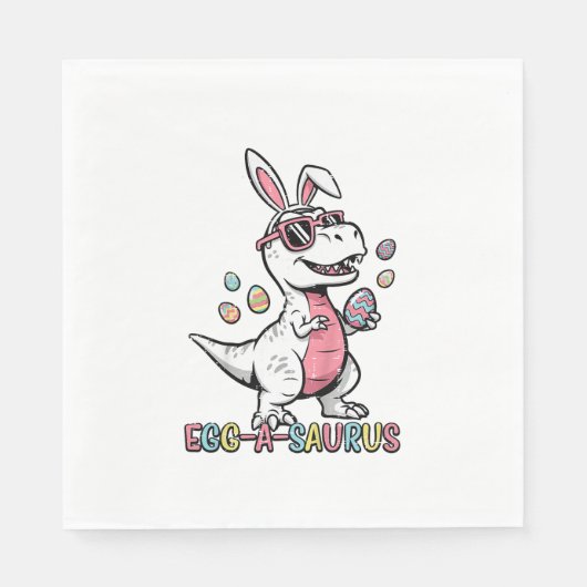 Kids Easter Dino Bunny Egg A Saurus Trex Bunny Boy スタンダードランチョンナプキン (正面)