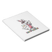 Kids Easter Dino Bunny Egg A Saurus Trex Bunny Boy ノートパッド (アングル)