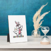 Kids Easter Dino Bunny Egg A Saurus Trex Bunny Boy フォトプラーク (側面)