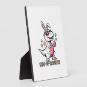 Kids Easter Dino Bunny Egg A Saurus Trex Bunny Boy フォトプラーク (側面)